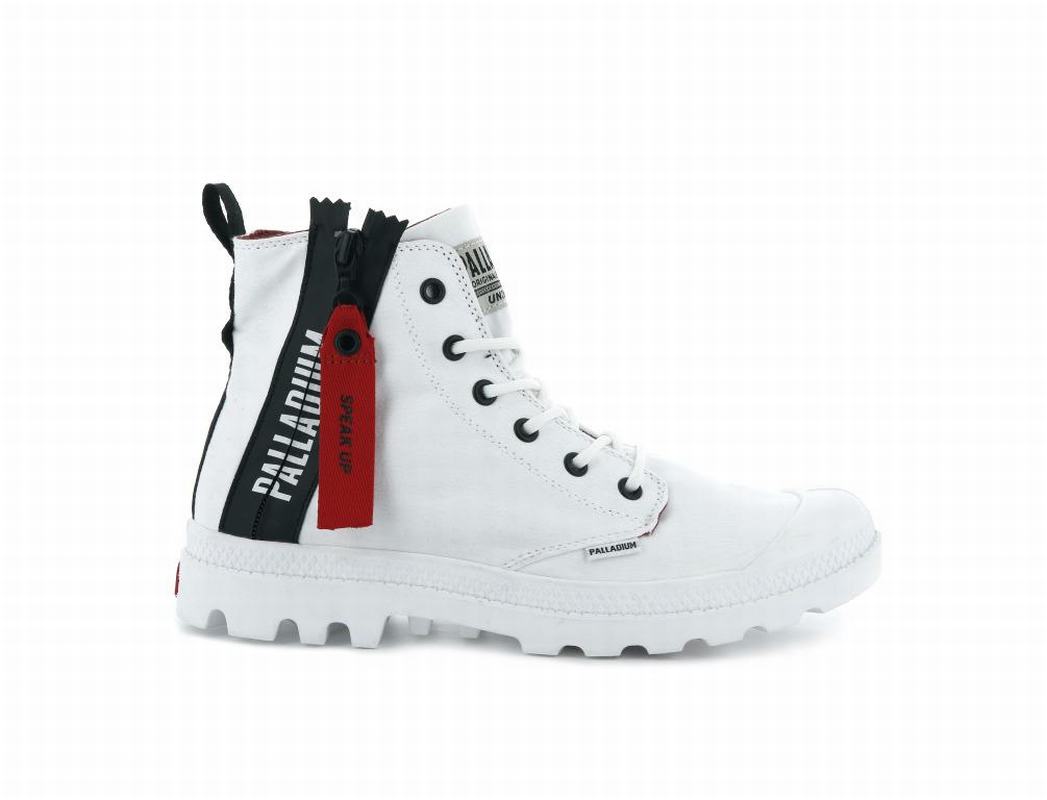 Palladium Pampa Unzipped Mens Boots White Australia [JCDUGP-081]